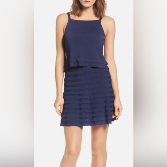 Lilly Pulitzer Olive True Navy Sweater Top & Skirt Dress Set XS $248 - Picture 1 of 14